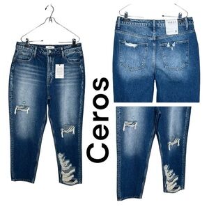Ceros Super High Rise Mom Jeans